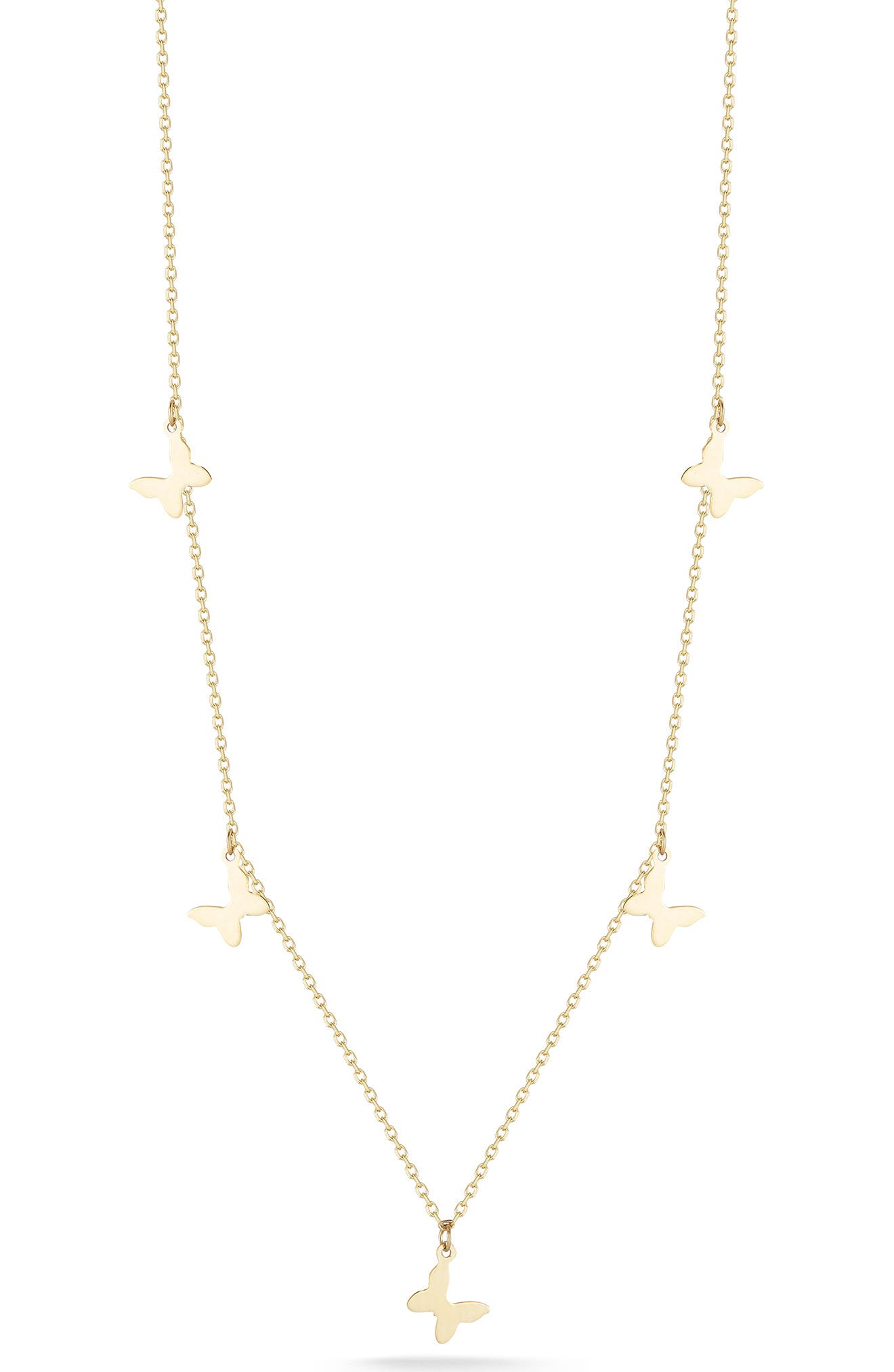 Sphera Milano 14k Gold Butterfly Station Necklace In Yellow Gold