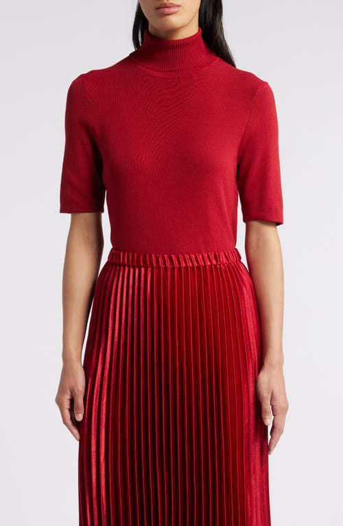 ANNE KLEIN ANNE KLEIN TURTLENECK SHORT SLEEVE RIB SWEATER
