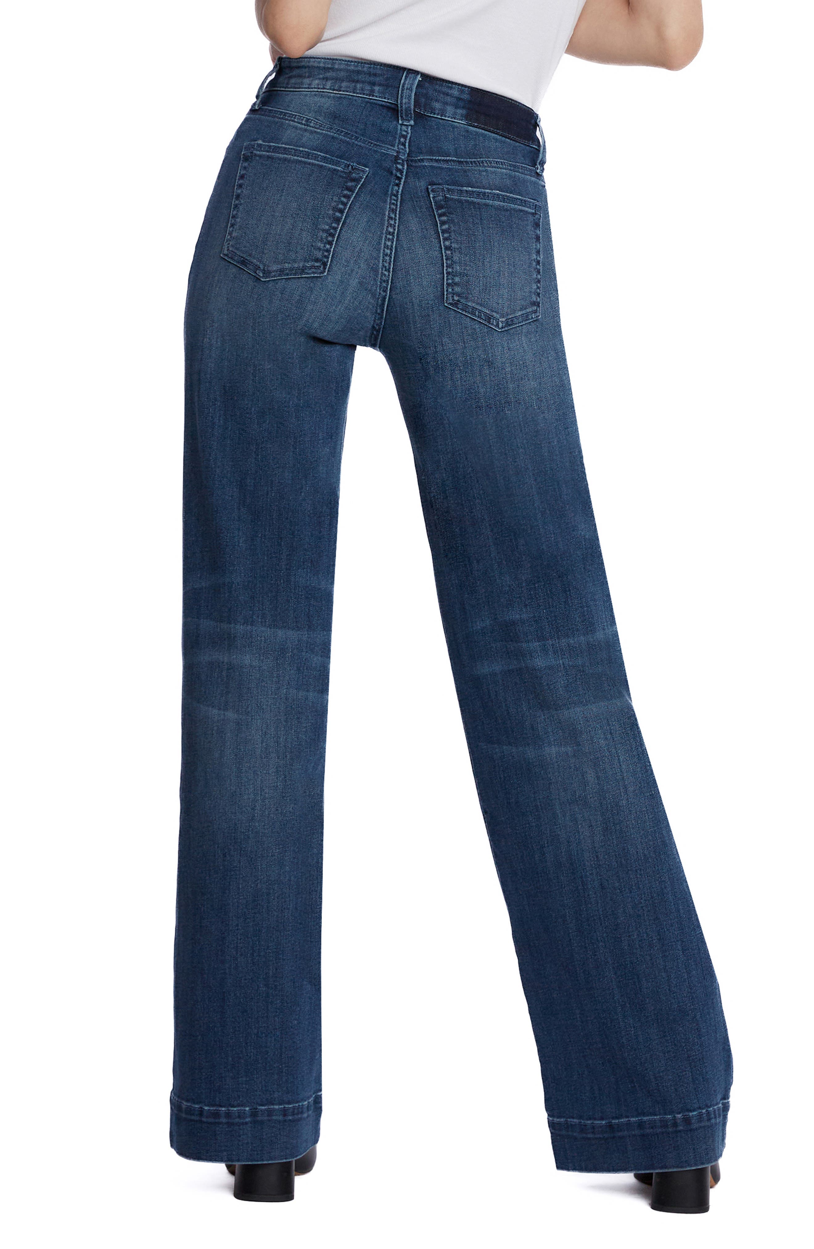 HINT OF BLU Myra Mid Rise Wide Leg Jeans in Blue