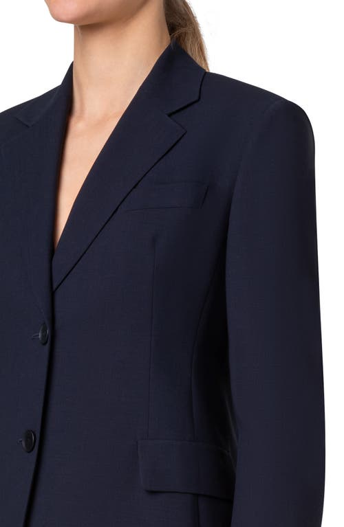 Shop Akris Taddeo Cashmere & Linen Blend Jacket In Navy