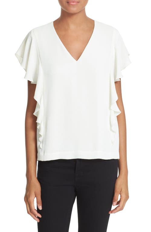 Elizabeth and James Ruffle Sleeve Top in Ivory at Nordstrom, Size Small