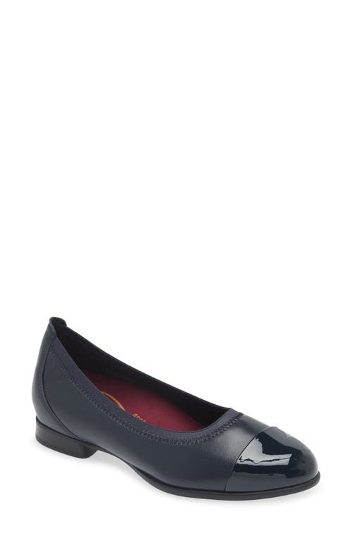 Mila Ballet Flat in Dark Navy Combo