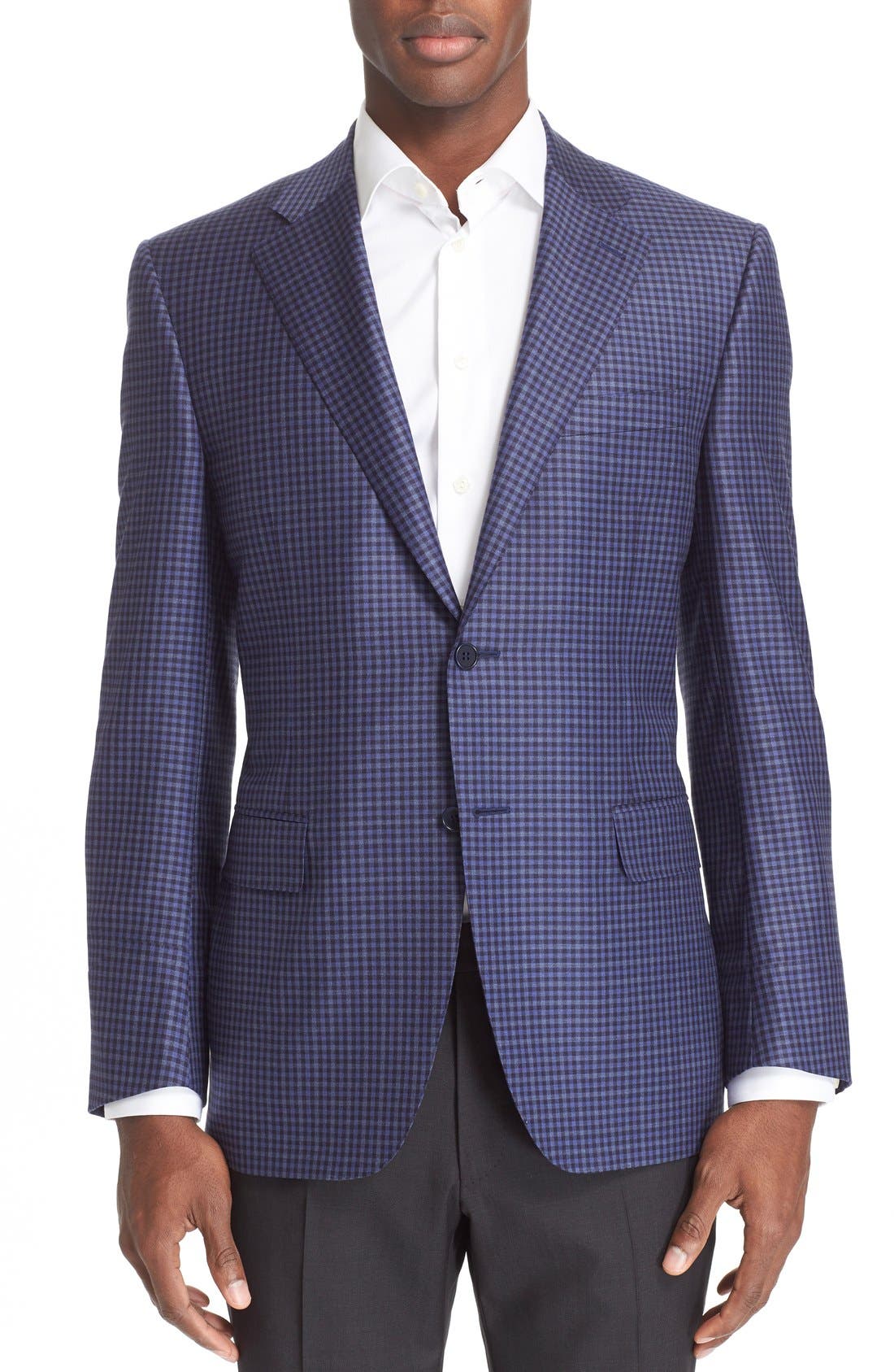 Canali Classic Fit Check Wool Sport Coat Nordstrom