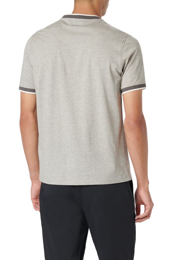 Shop Bugatchi High V-neck T-shirt In Asphalt