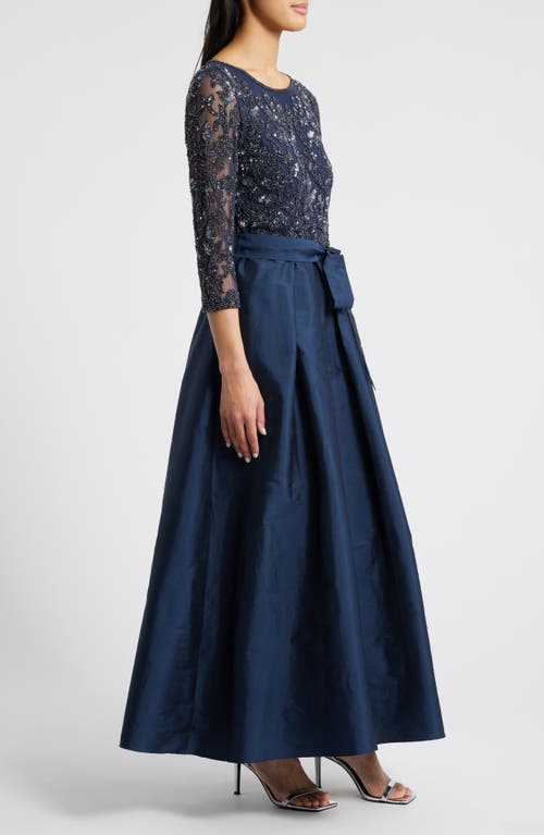 Pisarro Nights Sequin Bodice Gown In Carbon