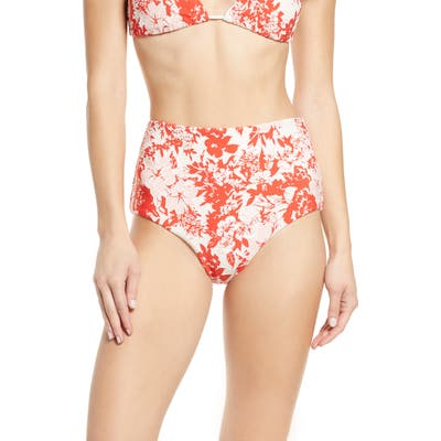 Flagpole Cole High Waist Bikini Bottoms, Red