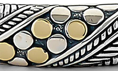 Samuel B. 18k Yellow Gold & Sterling Silver Filigree Design Bangle In Silver/gold