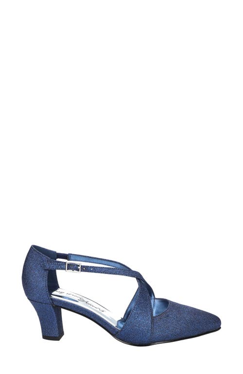 Shop Easy Street Elegance Pointed Toe Pump In Navy Glitter