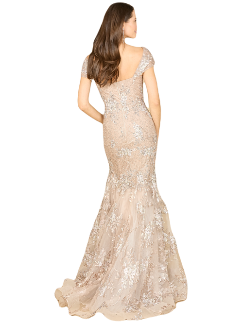 Shop Lara New York Cap Sleeve Mermaid Gown In Blush