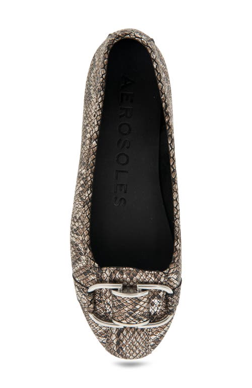 Shop Aerosoles Bentley Ballet Flat In Antique Bronze Snake Print