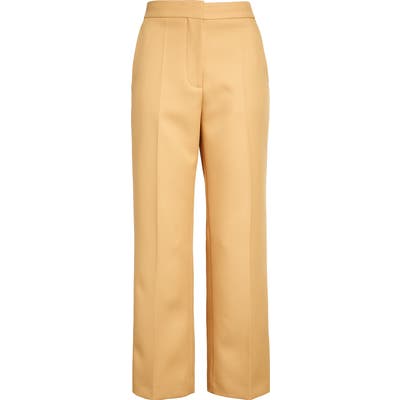 Stella Mccartney High Waist Straight Leg Crop Pants, US - Brown