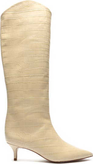 Cream colored 2025 knee high boots