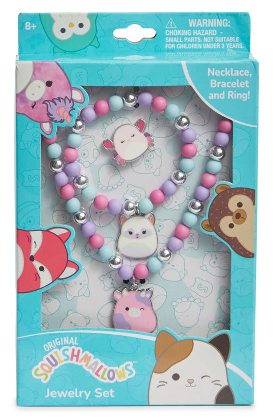 Shop H.e.r. Accessories Kids' Squishmallow Beaded Jewelry Set In Aqua