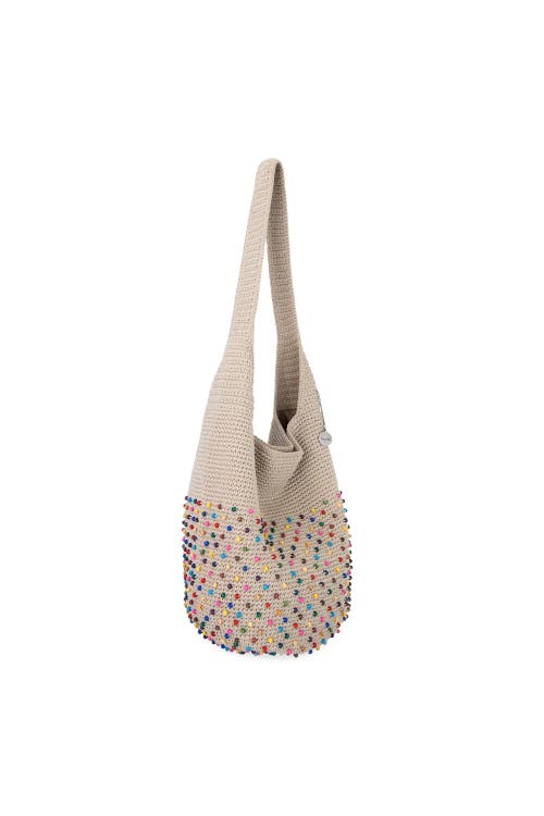 The Sak 120 Crochet Hobo In Ecru Multi Beads