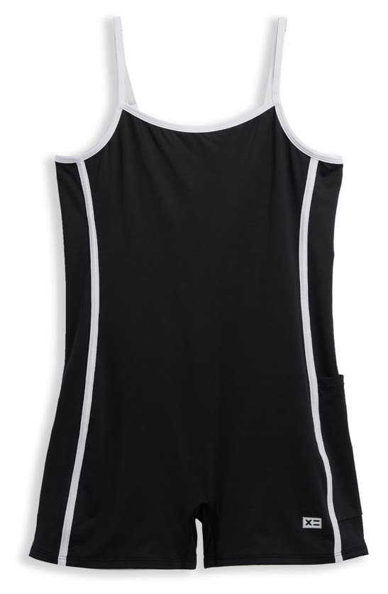 Shop Tomboyx 3.5-inch One-piece Rashguard Swimsuit In Black Novelty