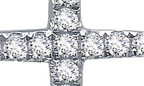 Lafonn Pavé Simulated Diamond Cross Drop Huggie Hoop Earrings In Silver