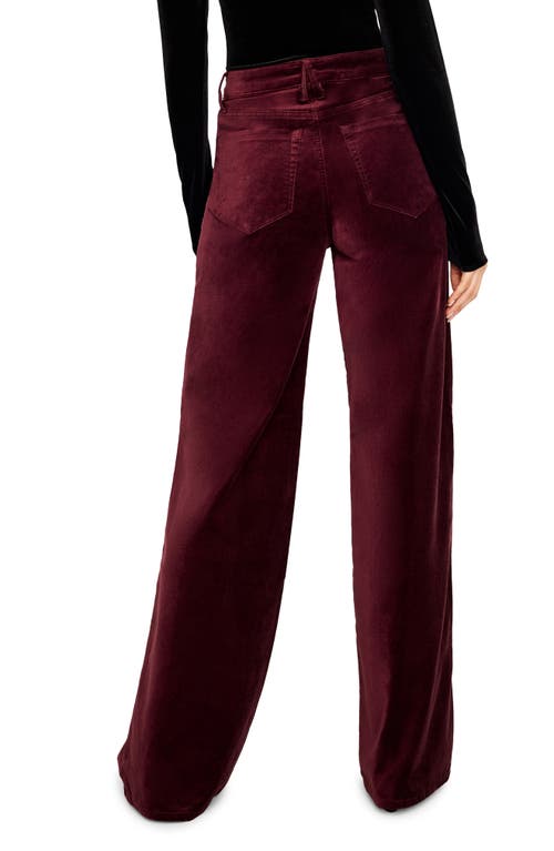 Shop Good American Good Skate High Waist Velvet Wide Leg Pants In Oxblood002