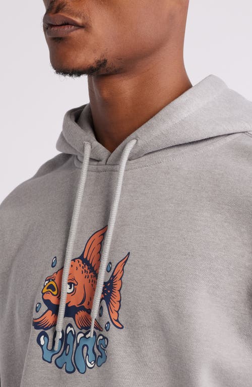 Shop Vans Fish Loose Fleece Pullover Hoodie In Cement Heather