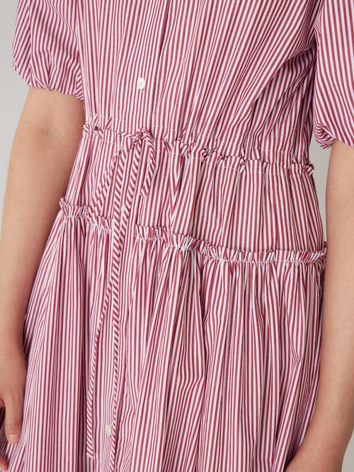 Shop Rebecca Taylor Red Stripe Poplin Dress