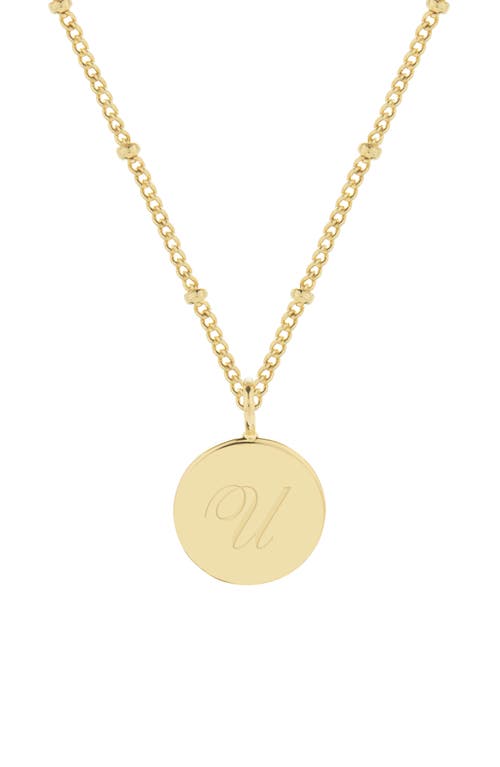 Brook and York Lizzie Initial Pendant Necklace in Gold U