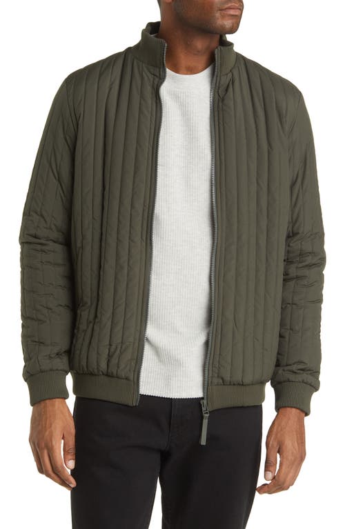 Rains High Neck Jacket in Green