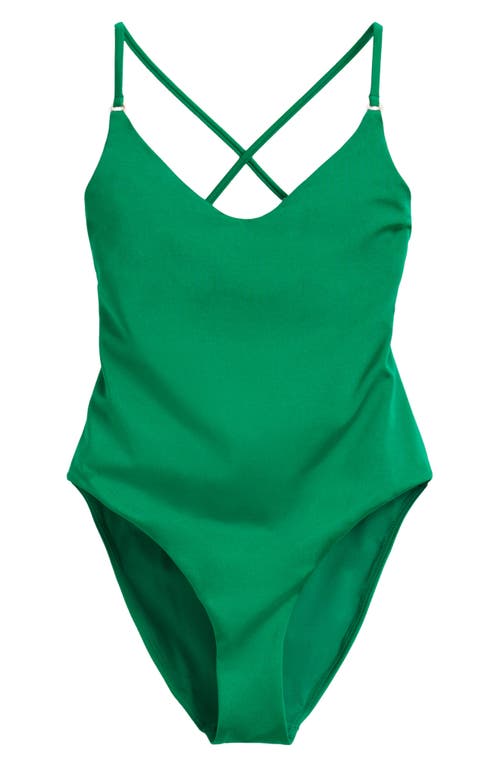 & Other Stories Open Back One-Piece Swimsuit in Green