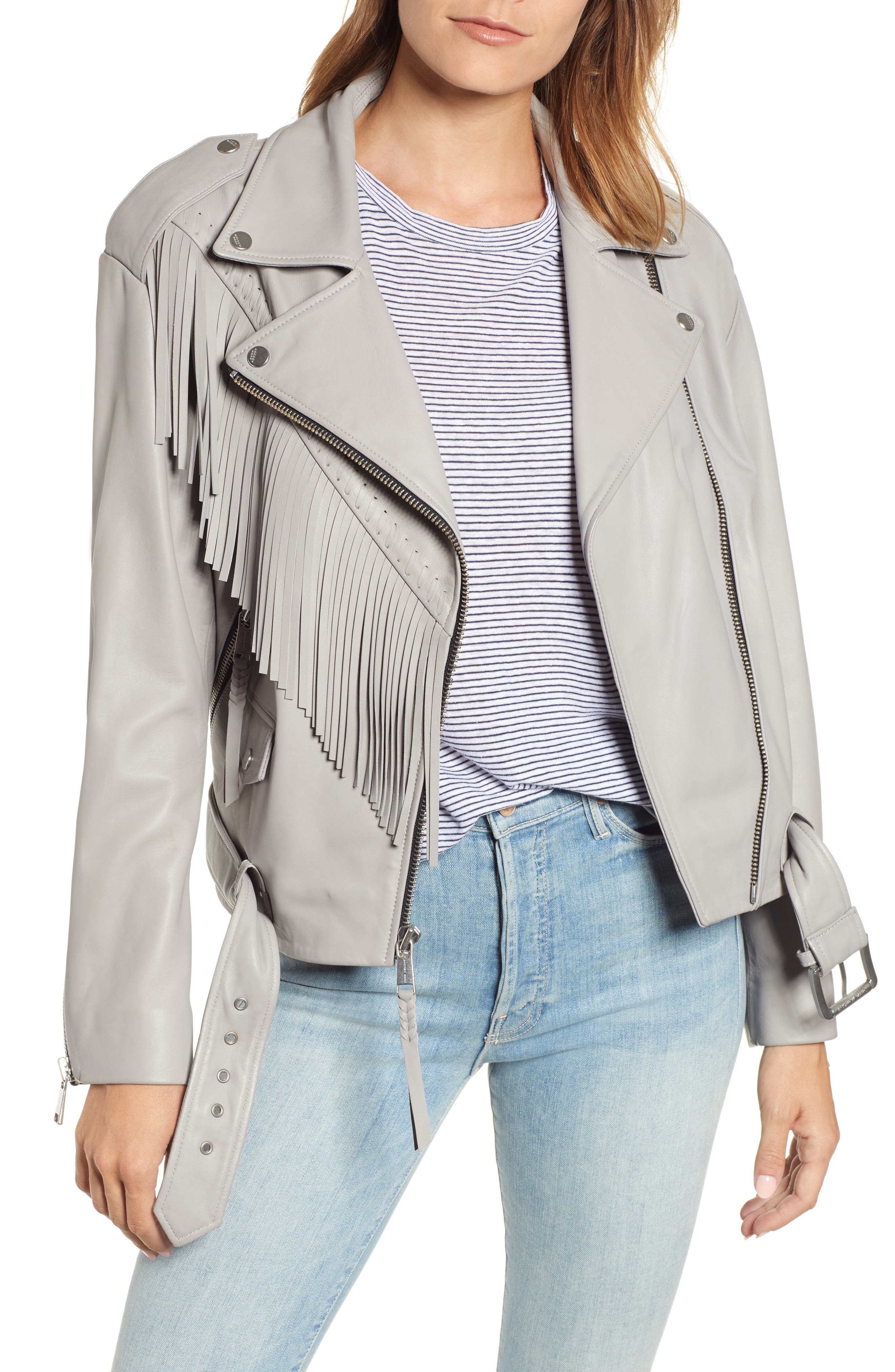 grey moto jacket