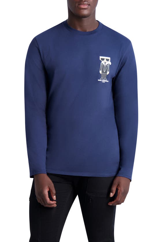 KARL LAGERFELD SMALL KOCKTAIL KARL LONG SLEEVE GRAPHIC TEE