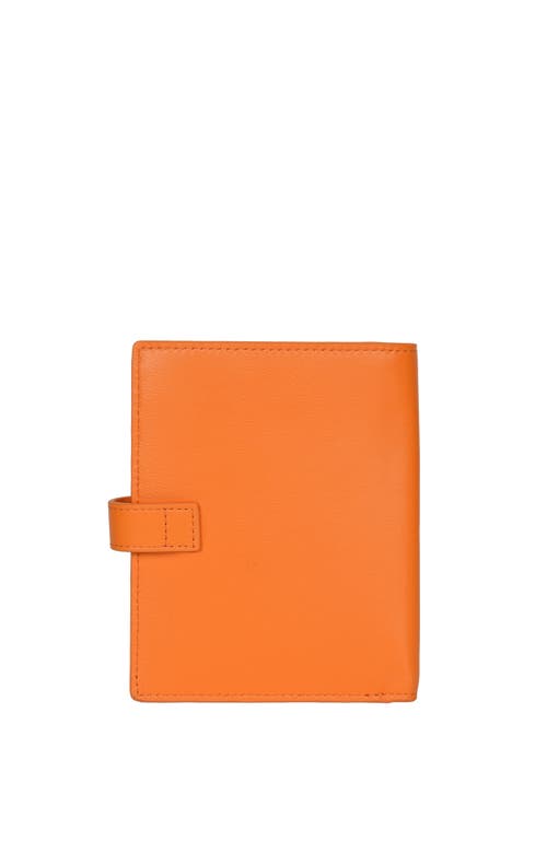 Shop Hyer Goods Upcycled Leather Passport Wallet In Neon Orange