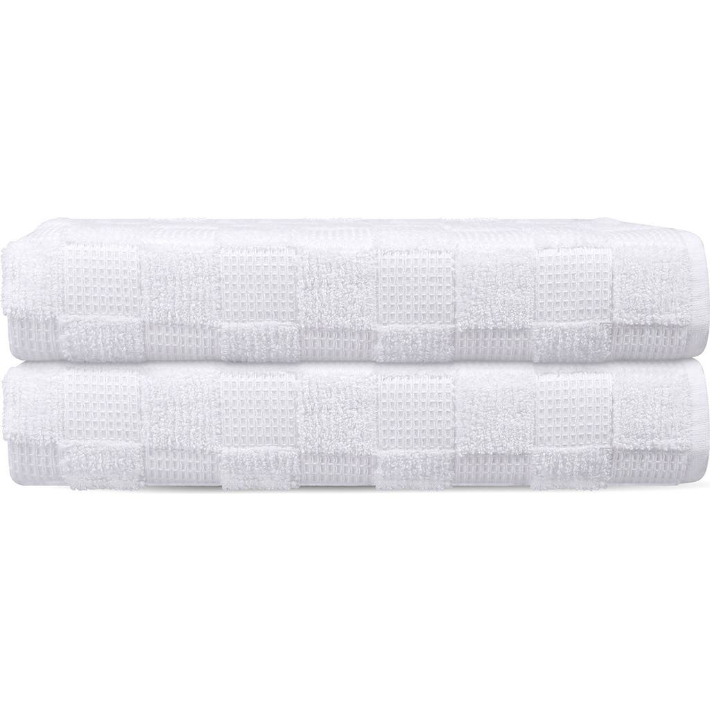 BROOKS BROTHERS BROOKS BROTHERS WAFFLE TERRY 2-PIECE TURKISH COTTON BATH TOWEL SET