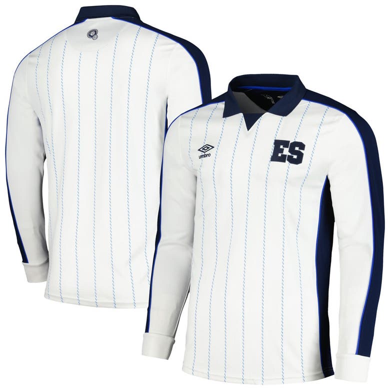 Shop Umbro White El Salvador National Team 2024 Fourth Replica Long Sleeve Jersey