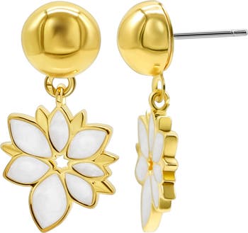 Adornia White Mother of Pearl Flower Drop Earrings Nordstromrack