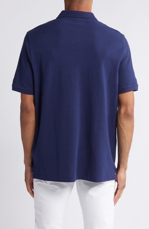 Shop Polo Ralph Lauren Cotton Piqué Polo In Newport Navy