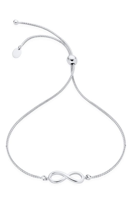 Bling Jewelry Infinity Charm Slider Bracelet In Silver