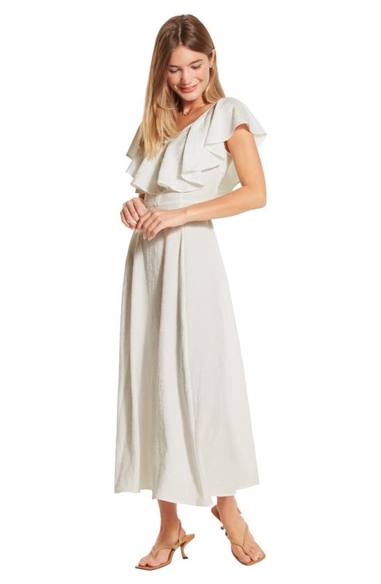 Shop Wishlist Flutter Gauze Midi Dress In Cream