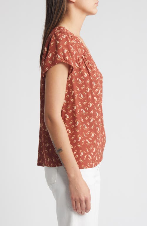 Shop Treasure & Bond V-neck Popover Top In Brown Mahogany Little Paris