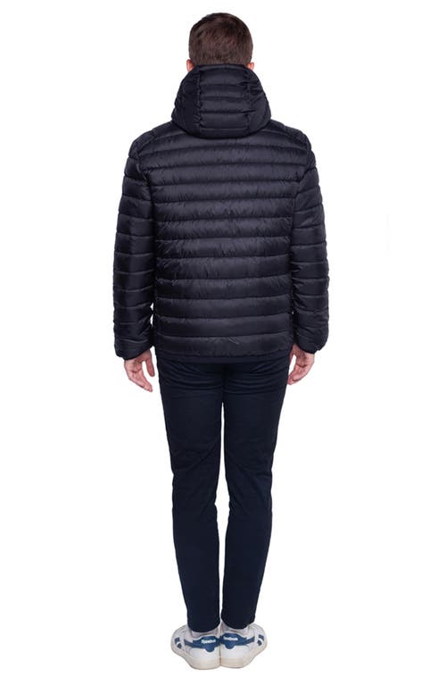 Rokka&rolla Lightweight Quilted Hooded Puffer Jacket In Very Black