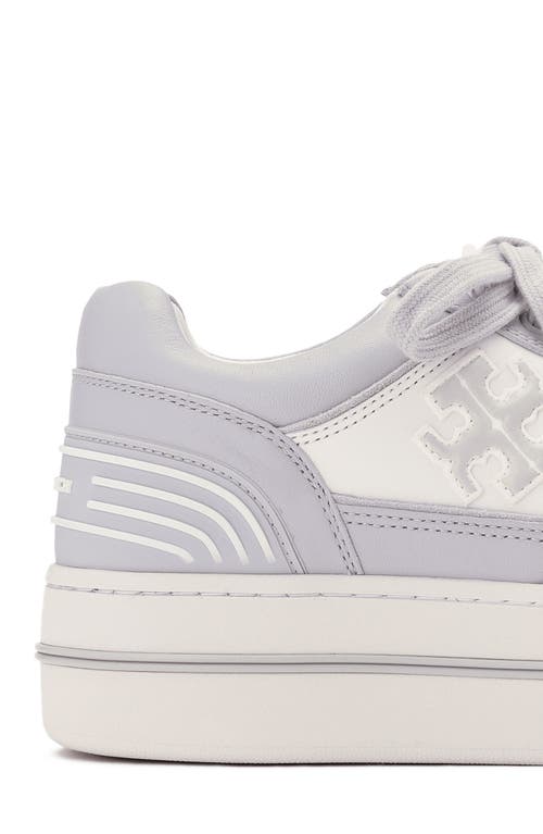 Tory Burch Clover Platform Court Sneaker In Purity/silver/light Gray