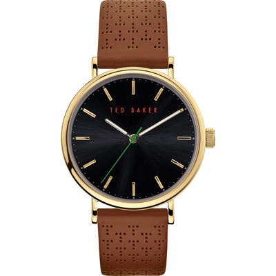 Ted Baker London Mimosaa Leather Strap Watch, 41mm