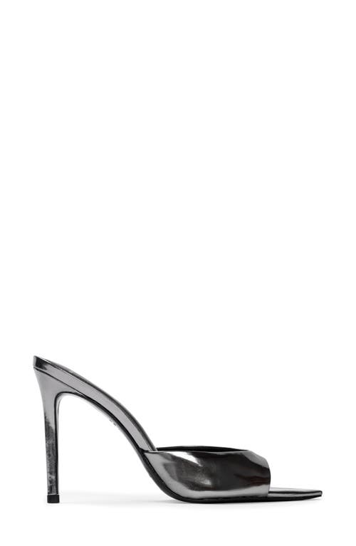 Shop Black Suede Studio Brea Pointed Toe Sandal In Old Silver