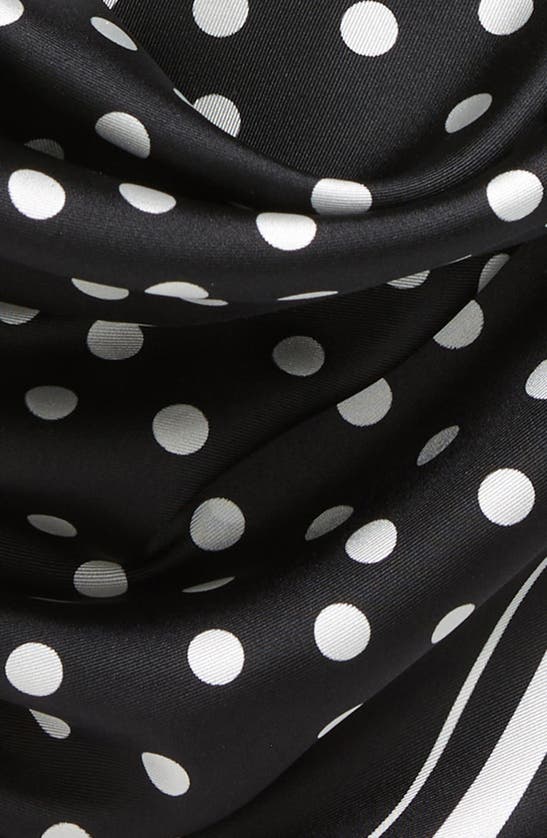 Shop Dolce & Gabbana Dolce&gabbana Polka Dot Silk Scarf In Nero