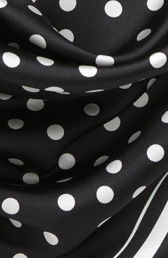 Shop Dolce & Gabbana Polka Dot Silk Scarf In Nero