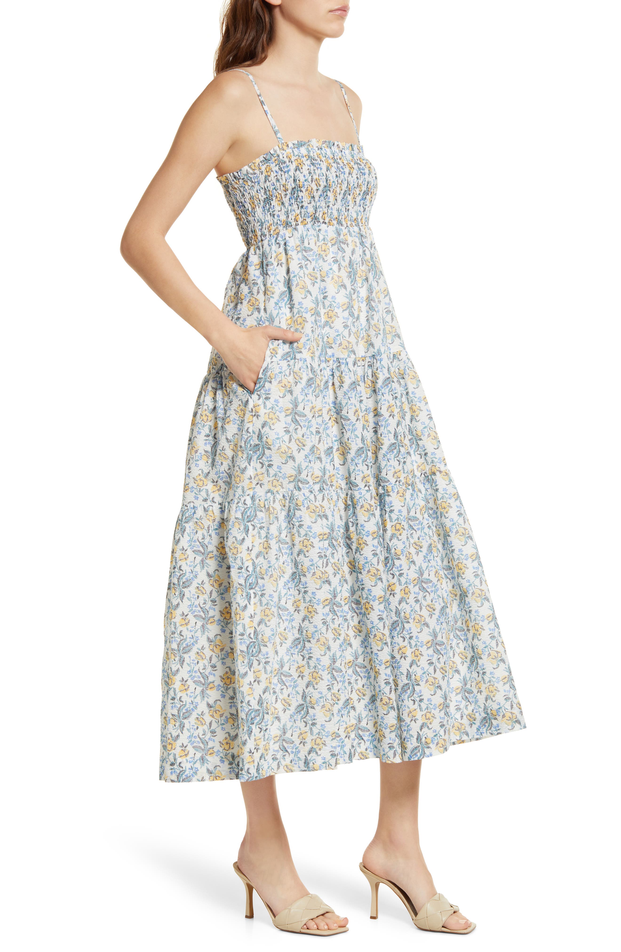 En Saison Maeve Smocked Floral Cotton 