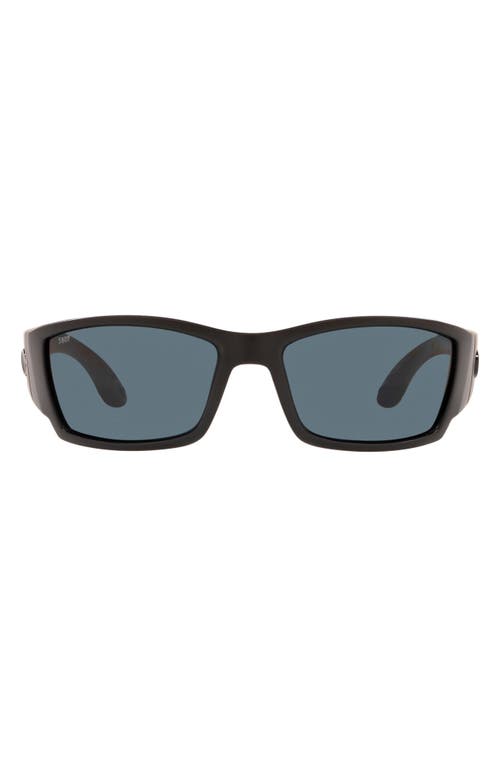 Costa Del Mar 61mm Polarized Rectangular Sunglasses in Black Grey at Nordstrom