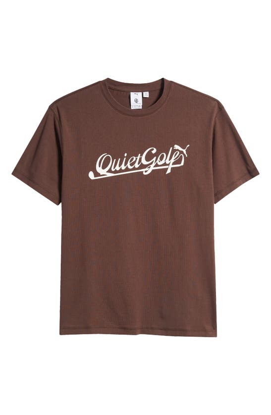 Shop Quiet Golf X Puma Script Cotton Graphic T-shirt In Dark Chocolate