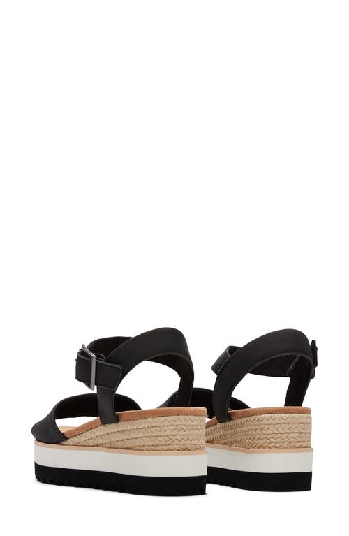 Shop Toms Diana Platform Wedge Sandal In Black Leather