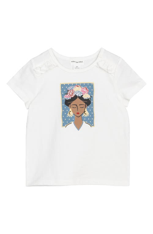 MILES THE LABEL Kids' Stretch Organic Cotton Graphic T-Shirt Off White at Nordstrom,