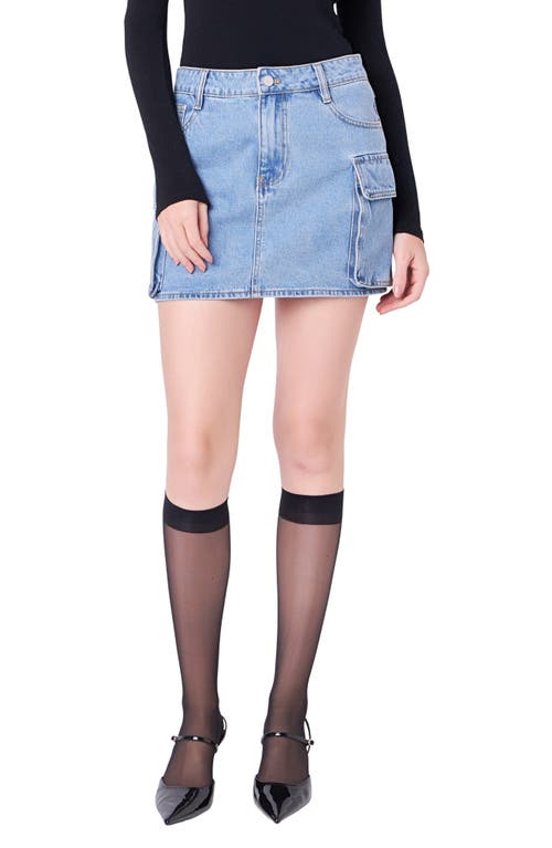 Denim Cargo Miniskirt