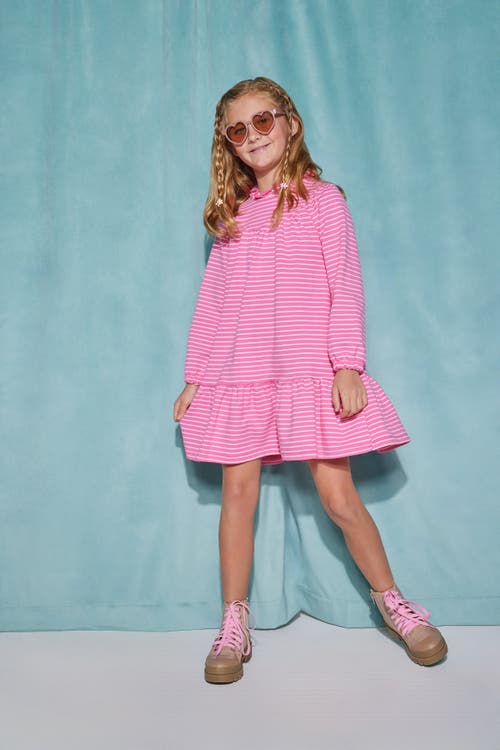 Bisby Kids' Knit Jody Dress In Pink Stripe