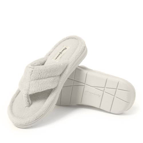 Shop Dearfoams Wrenley Terry Thong Flip Flop Slipper In Muslin